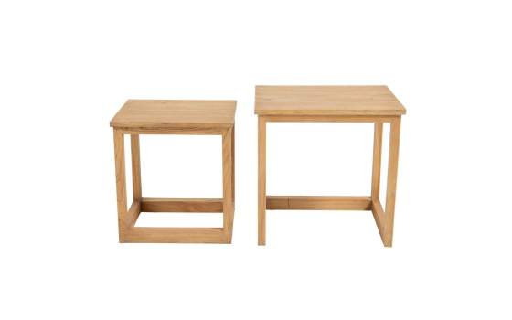 Juego de 2 Mesas Nido Rusticas Madera Mindi - Serie Apelby