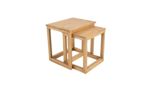 Juego de 2 Mesas Nido Rusticas Madera Mindi - Serie Apelby