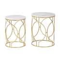 Juego de 2 Mesas Redondas Auxiliares Modernas Serie Alagon