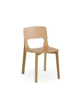 Juego de 2 Sillas Roble Diseño Actual - Serie Abial