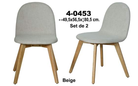 Juego de 2 Sillas Tapizadas Beige Aignen