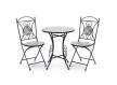 Juego de 2 Sillas y Mesa Jardín Tapa Baldosa Cerámica Audyn