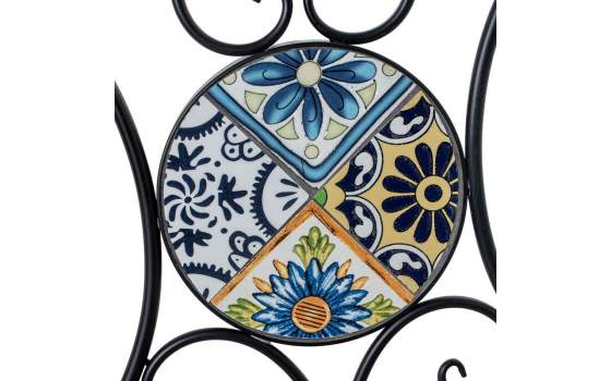 Juego de 2 Sillas y Mesa Jardín Tapa Baldosa Cerámica Audyn