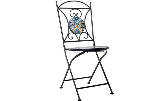 Juego de 2 Sillas y Mesa Jardín Tapa Baldosa Cerámica Audyn