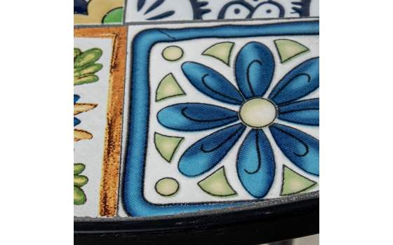 Juego de 2 Sillas y Mesa Jardín Tapa Baldosa Cerámica Audyn