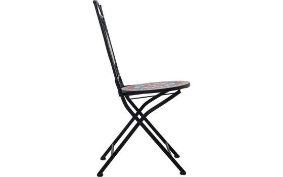 Juego de 2 Sillas y Mesa Jardín Tapa Cerámica Floral Audyn