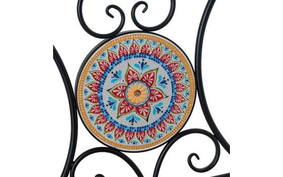 Juego de 2 Sillas y Mesa Jardín Tapa Cerámica Floral Audyn