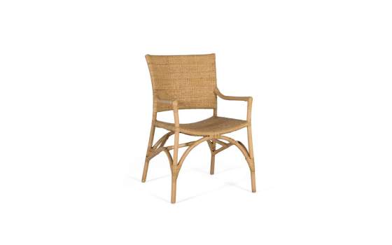 Juego de 2 Sillones Rattan y Tireta natural Tejido Serie Adiao