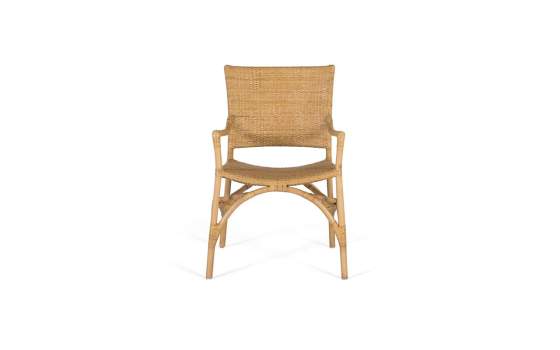Juego de 2 Sillones Rattan y Tireta natural Tejido Serie Adiao