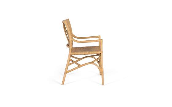 Juego de 2 Sillones Rattan y Tireta natural Tejido Serie Adiao