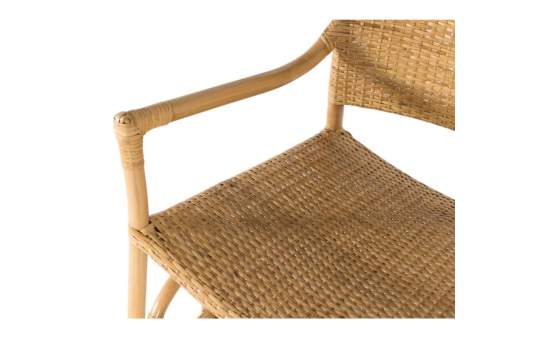 Juego de 2 Sillones Rattan y Tireta natural Tejido Serie Adiao