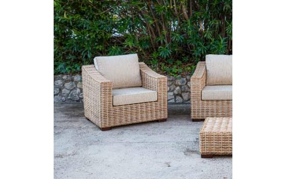 Juego de 2 Sillones Sofa y Mesa Tejidos Vegetales Alakau