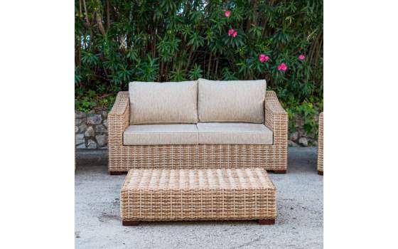 Juego de 2 Sillones Sofa y Mesa Tejidos Vegetales Alakau