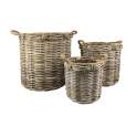 Juego de 3 Cestas de Ratan Natural y Cuerda Serie Titus Juego de 3 Cestas de Ratan Natural y Cuerda Serie Titus