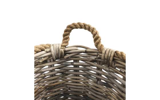 Juego de 3 Cestas de Ratan Natural y Cuerda Serie Titus Juego de 3 Cestas de Ratan Natural y Cuerda Serie Titus
