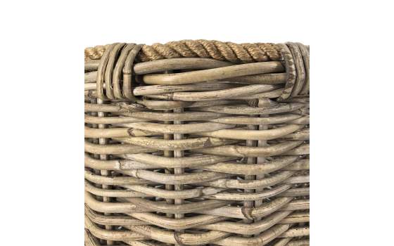 Juego de 3 Cestas de Ratan Natural y Cuerda Serie Titus Juego de 3 Cestas de Ratan Natural y Cuerda Serie Titus
