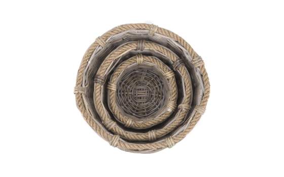 Juego de 3 Maceteros Ratan Natural y Cuerda Serie Titus Juego de 3 Maceteros Ratan Natural y Cuerda Serie Titus