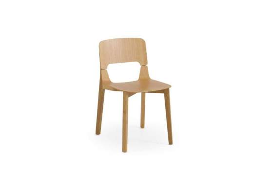 Juego de 4 Sillas Roble Diseño Actual - Serie Abial