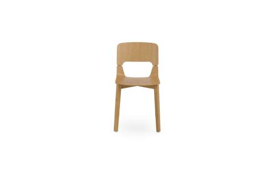 Juego de 4 Sillas Roble Diseño Actual - Serie Abial