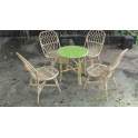 Juego de 4 Sillas y 1 Mesa Rattan Tapa Sintetica Serie Aneisa