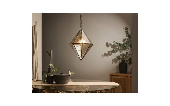 Lampara Actual Colgante Cristal Decorado Rombo Amunad