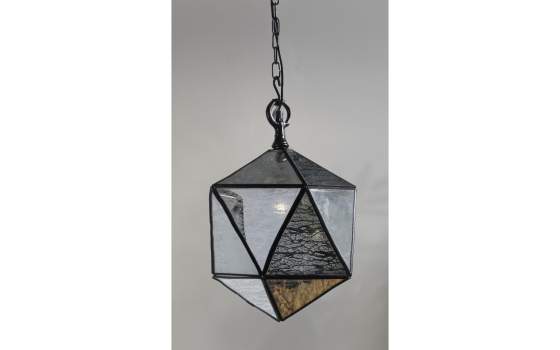 Lampara Actual Colgante de Cristal Decorado y Estaño Amunad