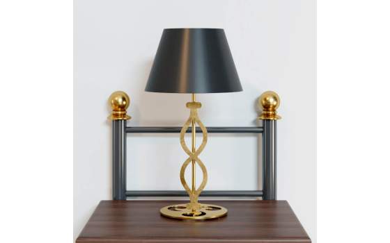 Lampara Clasica de Pie Mesita Noche en Forja y Acero Arak