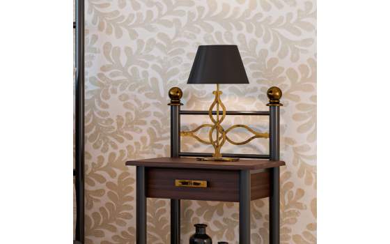 Lampara Clasica de Pie Mesita Noche en Forja y Acero Arak