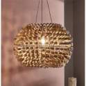 Lampara Colgante Bola Tiras de Abeto Madera Natural Aeja
