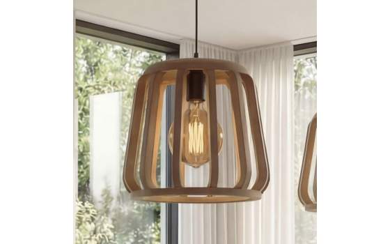 Lampara Colgante Madera Color Toffe - Serie Aliquo
