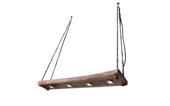 Lampara Colgante Tronco Rustico 4 Punto Luz Serie Talosa