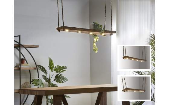 Lampara Colgante Tronco Rustico Serie Talosa