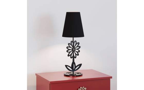 Lampara con Pie de Flor en Acero Serie Maya