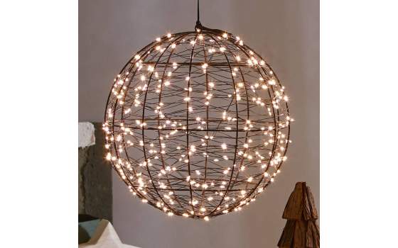 Lampara de Bola Negra Leds 30 cm Diametro Serie Aeden