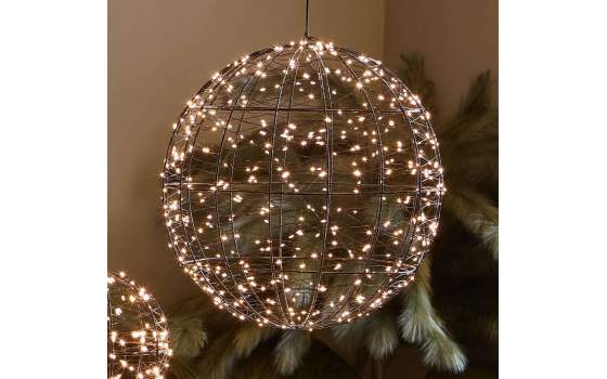 Lampara de Bola Negra Leds 40 cm Diametro Serie Aeden