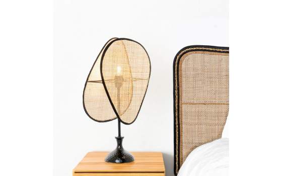 Lampara de Pie Moderna Rattan Natural Serie Addis