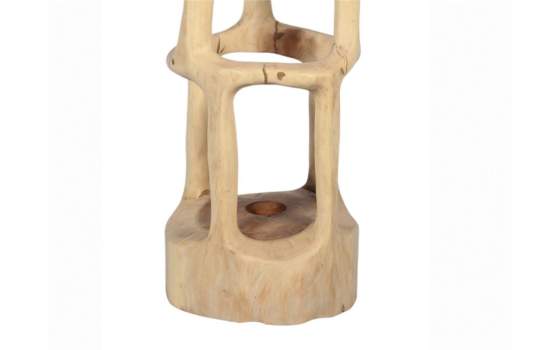 Lampara de Pie Redonda Tronco de Madera Suar Agrelo