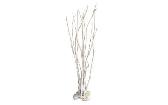 Lampara de Pie Rustica Palos de Teca Blancos Serie Ateray