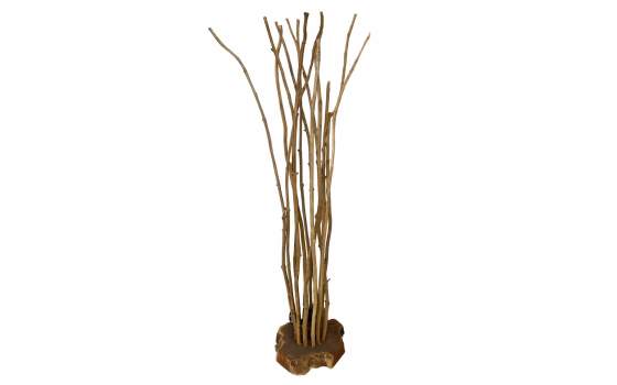 Lampara de Pie Rustica Palos de Teca Natural Serie Ateray
