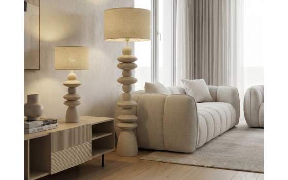 Lampara de Salon Sobremesa y Pantalla Beige Serie Ulagirl