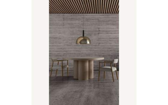 Lampara de Techo en Chapa Color Oro Redonda Serie Abetast