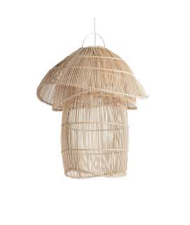 Lampara de Techo Formato Jaula en Rattan Serie Abriatora