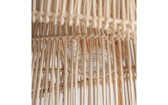 Lampara de Techo Formato Jaula en Rattan Serie Abriatora