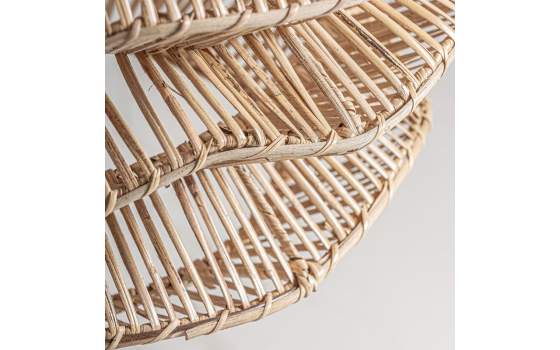 Lampara de Techo Formato Olas en Rattan y Rejilla Abriatora