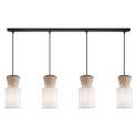 Lampara de Techo Lineal Moderna 4 Tulipas Lino Tostado Aosta