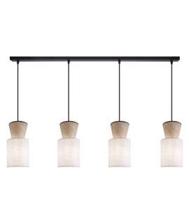Lampara de Techo Lineal Moderna 4 Tulipas Lino Tostado Aosta