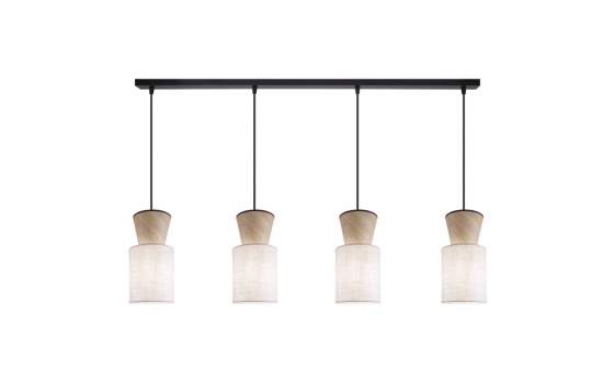 Lampara de Techo Lineal Moderna 4 Tulipas Lino Tostado Aosta