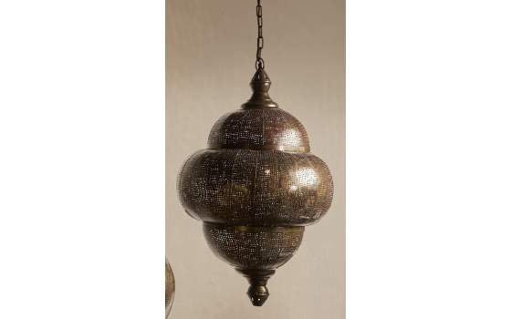 Lampara de Techo Oriental Mediana en Cobre Serie Charlotte