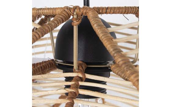 Lampara de Techo Palos Ratan Natural Serie Addis