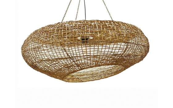 Lampara de Techo Ratan Natural Forma de Huevo Anjuno Lampara de Techo Ratan Natural Forma de Huevo Anjuno